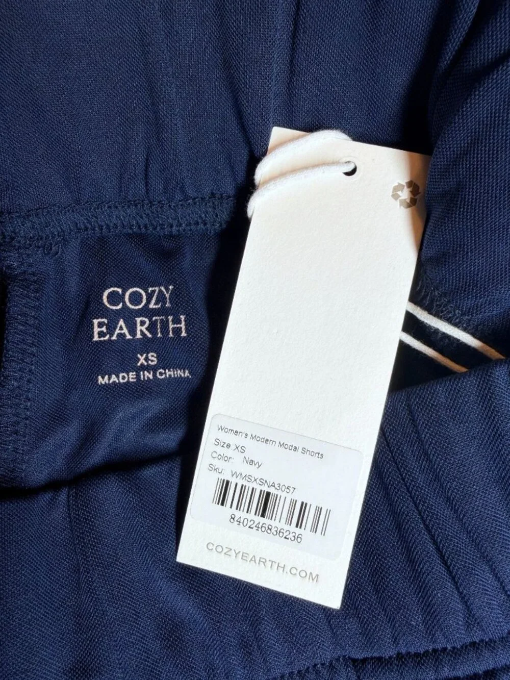Cozy Earth Women's Modern Modal Mid-Length Shorts | Navy | Size XS